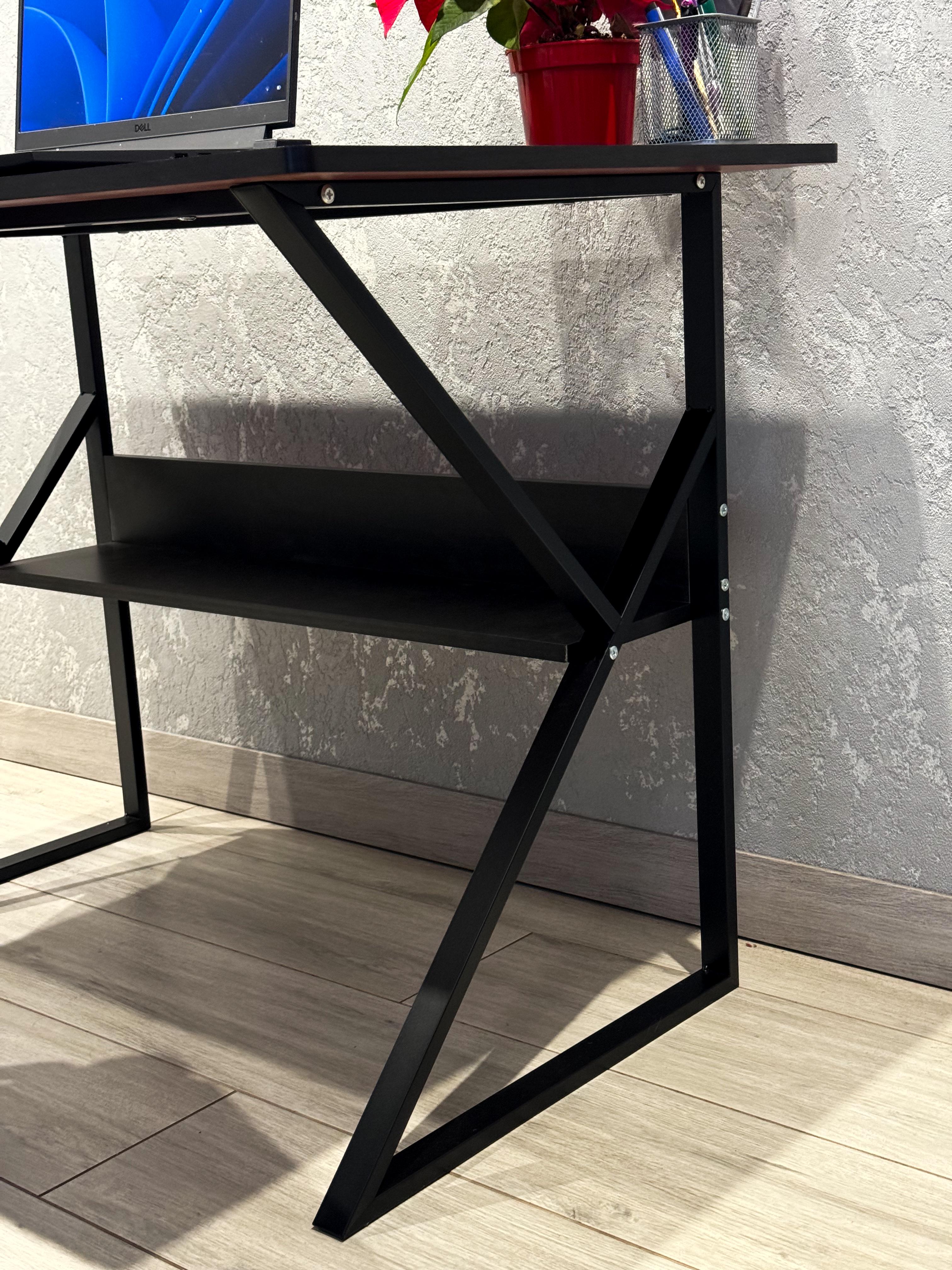 Комп'ютерний стіл з полицею Drom 100x60 см Чорний - фото 6 Комп'ютерний стіл з полицею Drom 100x60 см Чорний - фото 6