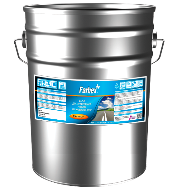 Краска для горизонтальной разметки автомобильных дорог Farbex 30 кг Красный