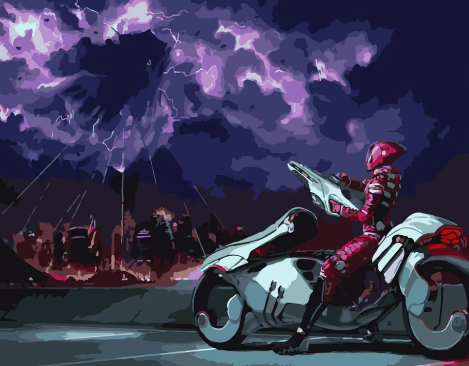 Картина за номерами Strateg Войовничий байкер 40x50 см (GS392)