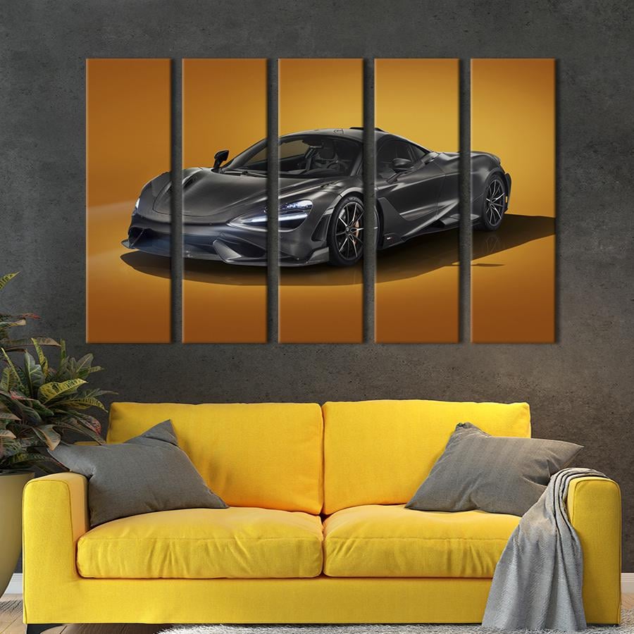 Картина на холсте Восхитительный чёрный Mclaren Senna 132x80 см (1292-51)