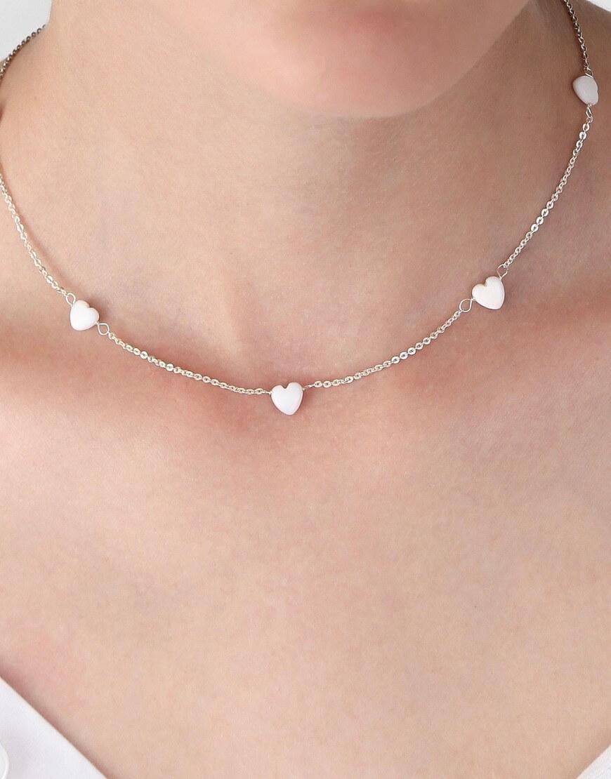 Кольє Sweetheart жіноче SILVER STORIES біле One size