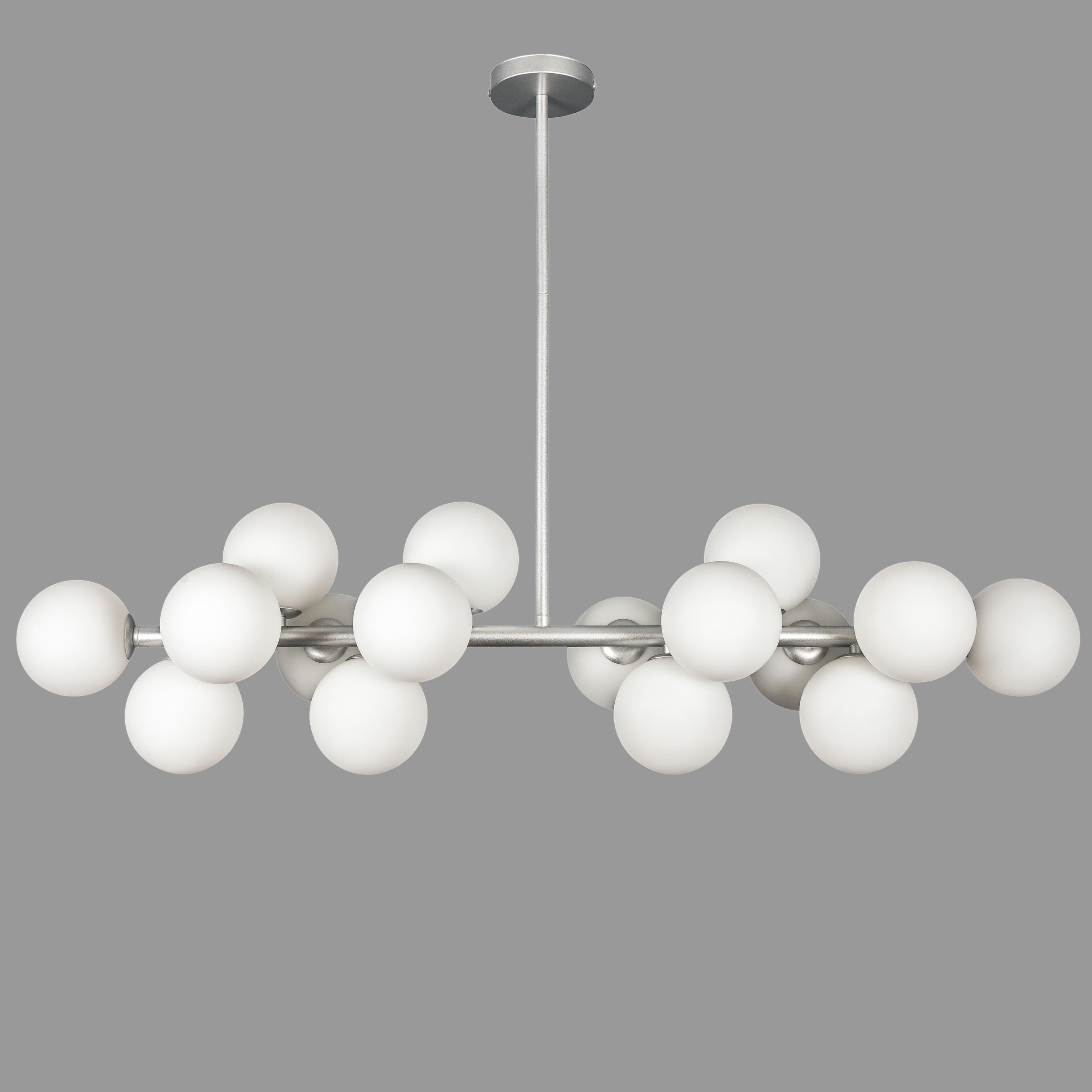 Люстра длинная Bubbles на 16 ламп Серый (84-1020-16 GAB+WH Серый (S))
