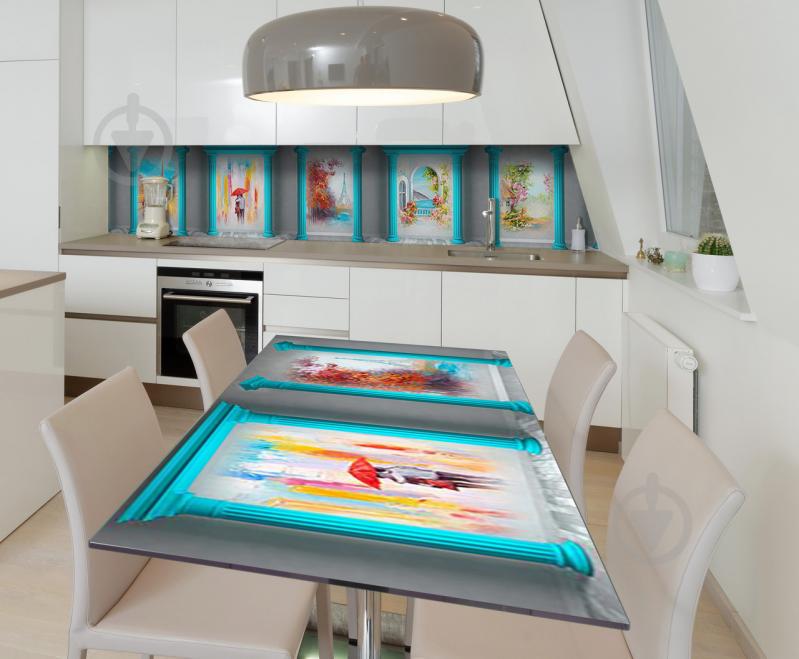 Наклейка 3Д виниловая на стол Zatarga «Окна во Францию» 650х1200 мм для домов, квартир, столов, кофейн, кафе