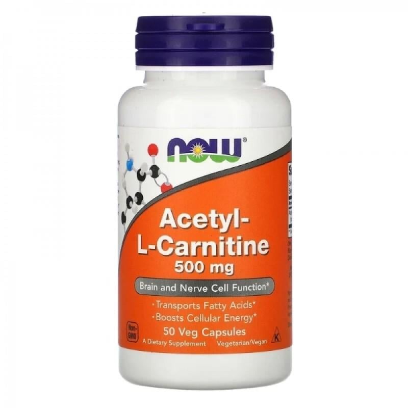 Амінокислоти Now Foods Acetyl-L Carnitine 500 мг 50 капс. (NOW-00075)