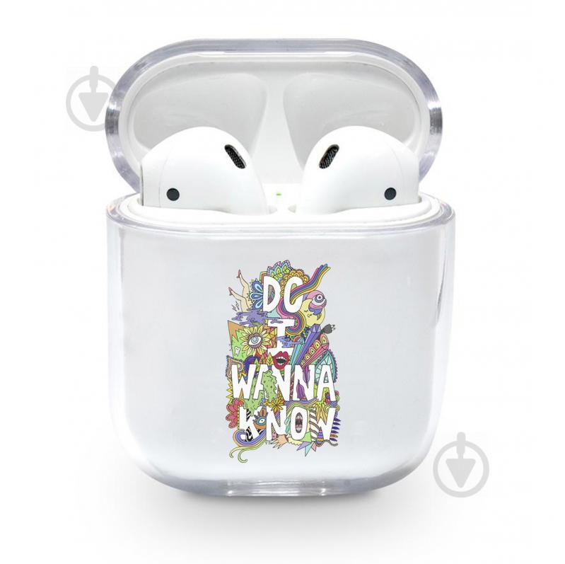 Прозрачный силиконовый чехол Apple AirPods с рисунком - Делаю то что знаю (KAP1123)