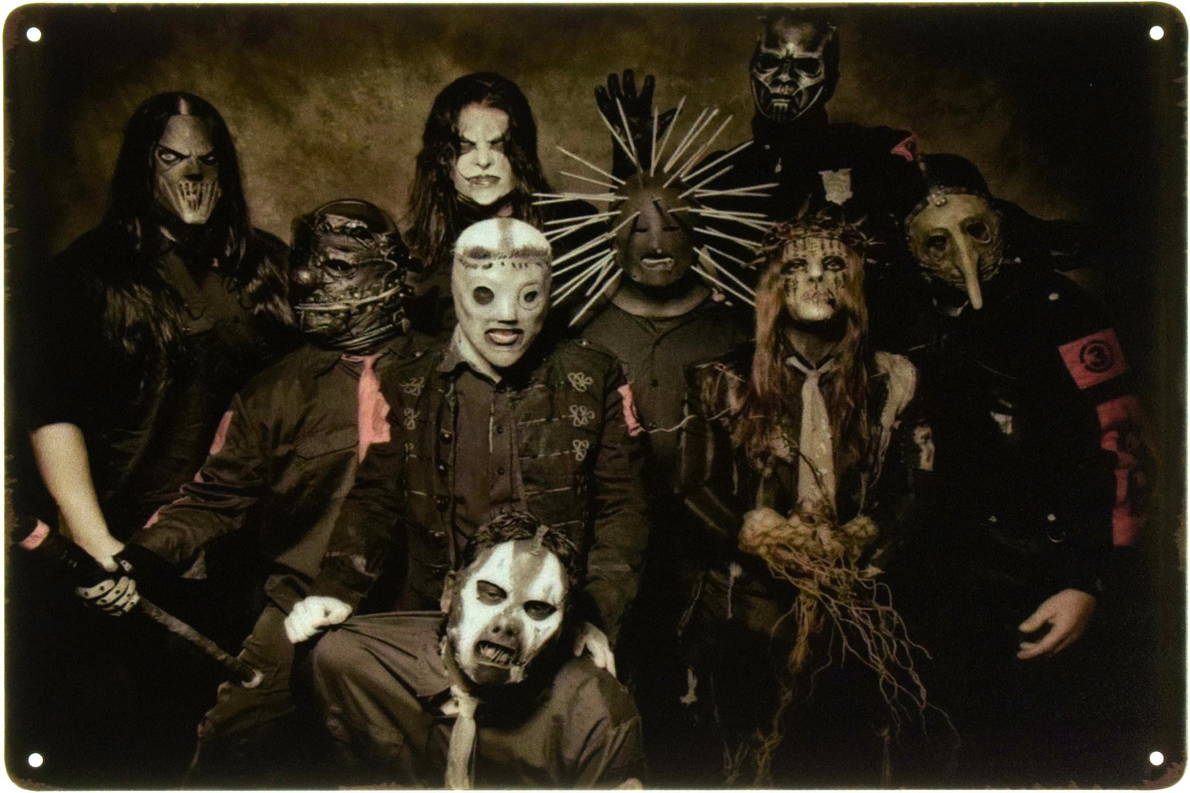 Металлическая табличка Slipknot Heavy Metal 20x30 см