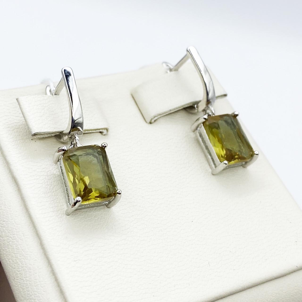 Серьги серебряные с султанитом 5 г (2216452245)