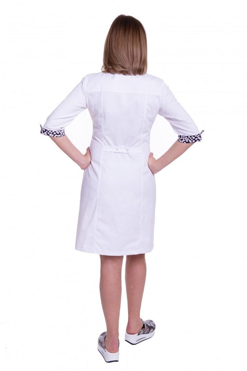 Халат женский хлопковый TopLine Premium Монако пэчворк рукав 3/4 р. 48 Белый/Темно-синий (31700-(48)б.-т.син) - фото 3 Халат женский хлопковый TopLine Premium Монако пэчворк рукав 3/4 р. 48 Белый/Темно-синий (31700-(48)б.-т.син) - фото 3