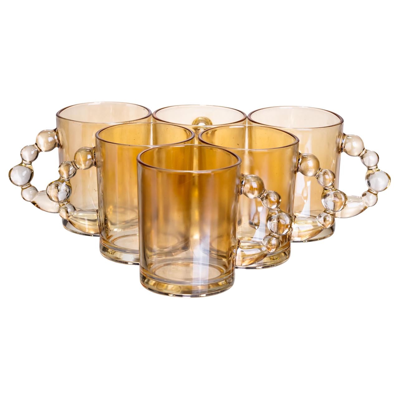 Набор стеклянных чашек Light House LG-30158 BN 350 мл 6 штук Коричневый