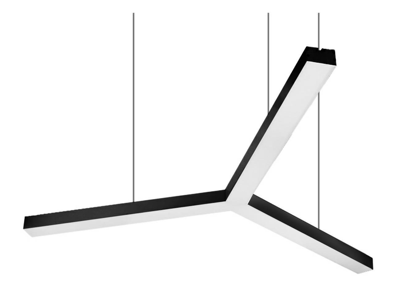Светильник светодиодный подвесной LEDUA Y-образный 220 В 27 Вт 7700 Лм 4000К 3х500 мм Черный (6850)