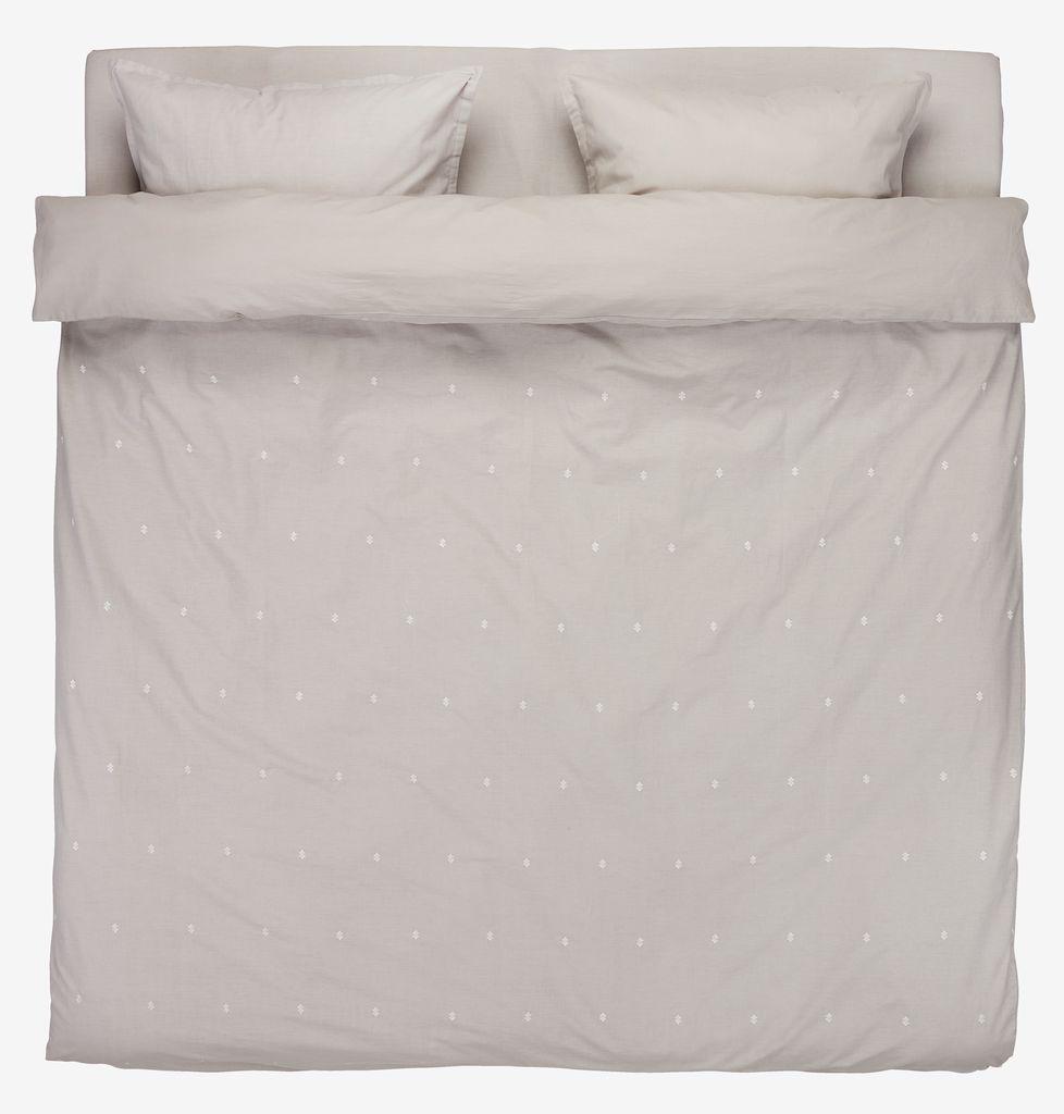 Комплект белья ELLIE 200x220 см Светло-серый вышивка (7398632)