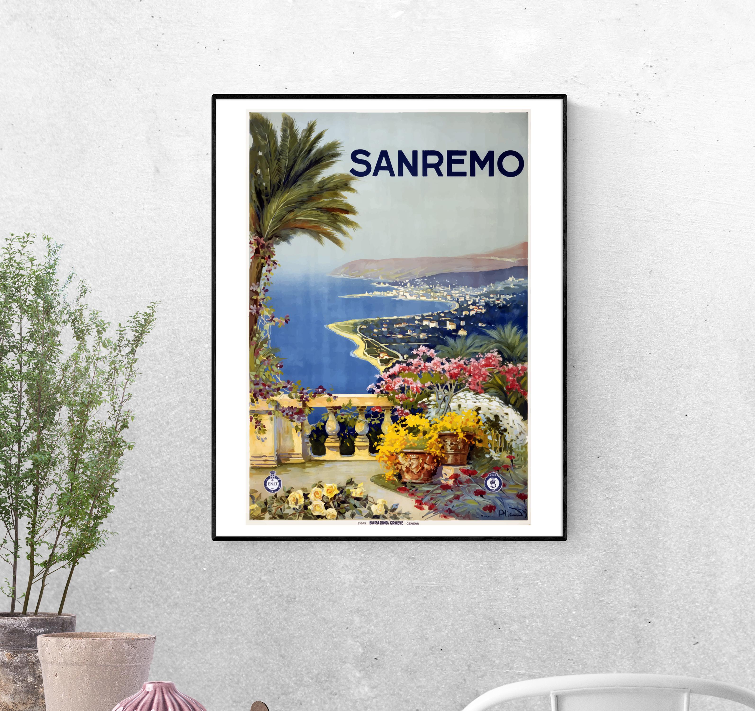 Тревел-постер Побережье Сан Ремо формат А-3