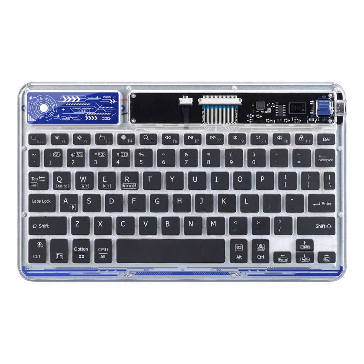 Клавиатура беспроводная универсальная Dux Ducis CK Series Keyboard Bluetooth 5.0 Transparent с подсветкой (6934913023198)