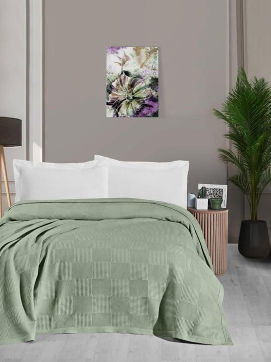 Покривало-піке вафельне Bysungur з бавовни 220х240 см Зелений (29108775) - фото 1