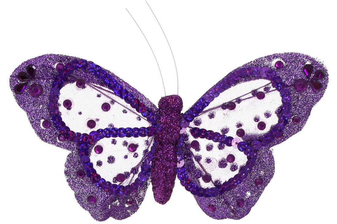 Декоративная бабочка на клипсе BonaDi Фиолетовый (117-900)