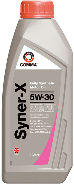 Моторне мастило автомобільне COMMA SYNER-X 5W-30 1 л (SYX1L)