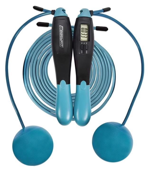 Скакалка з лічильником EasyFit TwinRope 2,8 м Чорний/Зелений (EF-1909-GN)