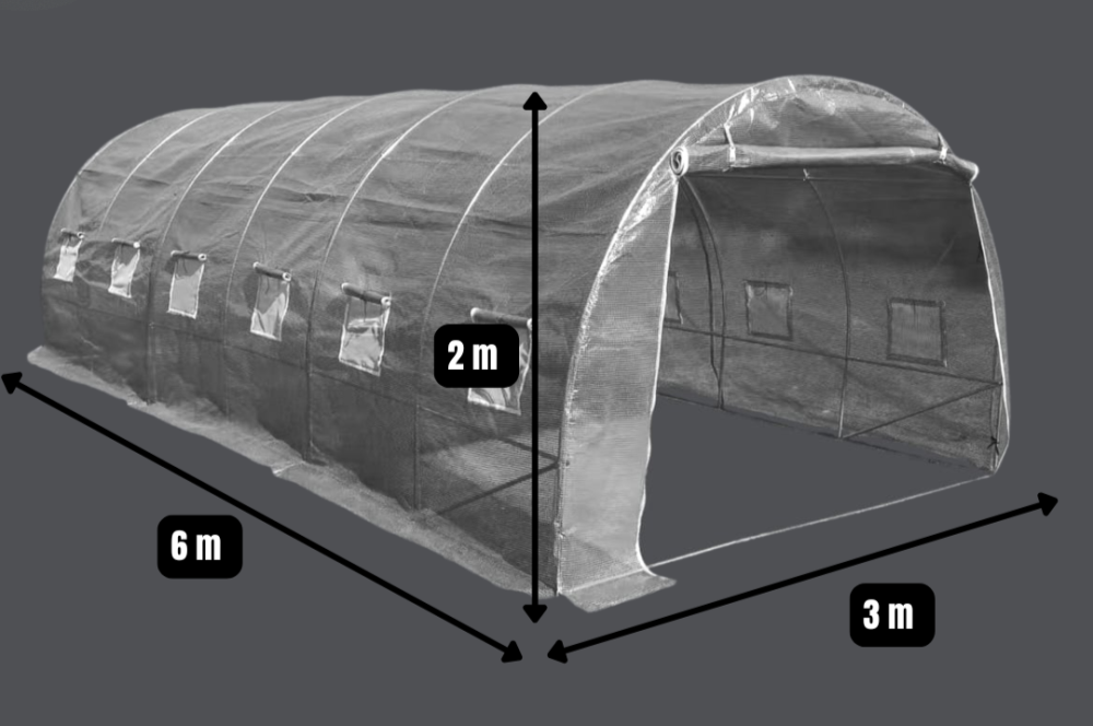 Теплиця садова Bass Polska 18 м2 6х3х2 м Сірий (29714271) - фото 10