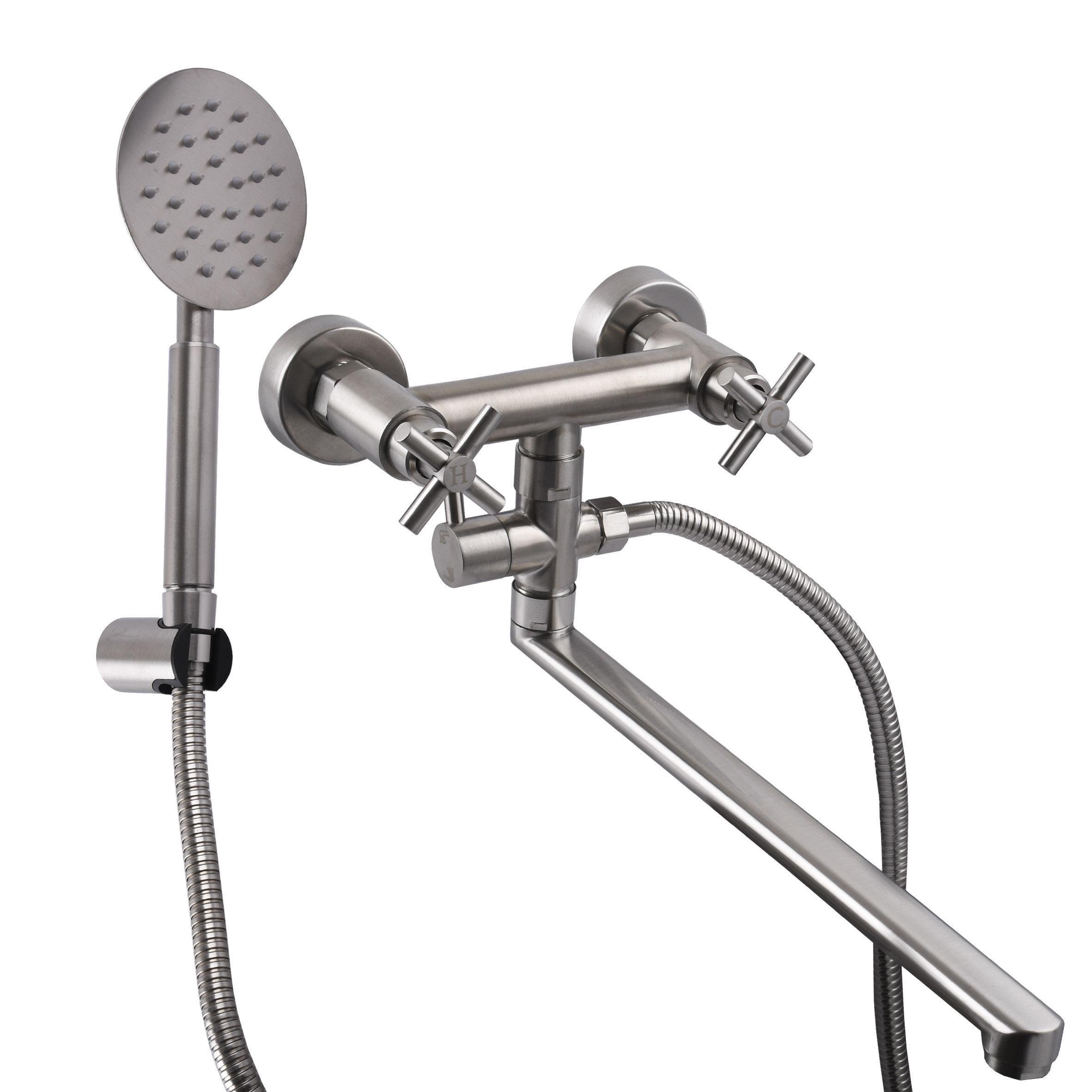 Змішувач для ванни Globus Lux нержавіюча сталь Сатин (22967)