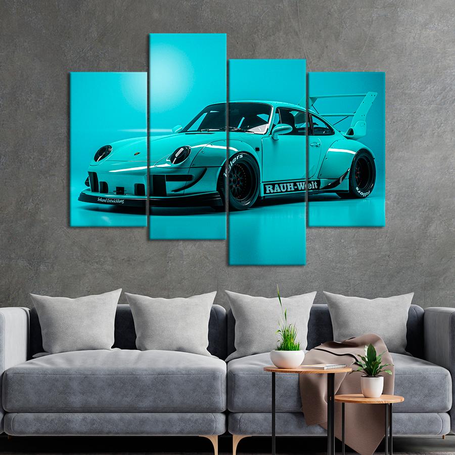 Картина Автомобиль Быстрый автомобиль Ixo Porsche RWB 993 149x106 см (A1175-4)