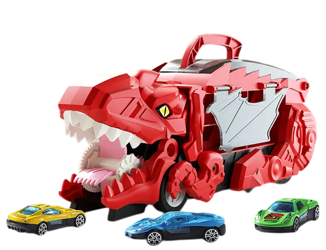 Автовоз-трейлер трансформер Діно YM333-2 з 3 машинками Червоний (2589924693)