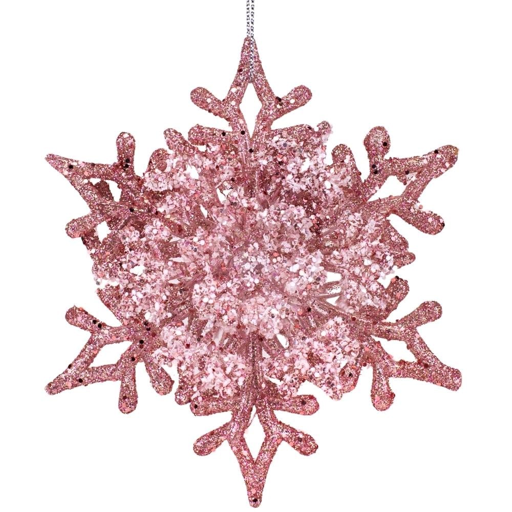 Игрушка на елку Elisey Снежинка 11 см Розовый (NH-106-K-14)