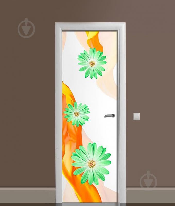 Наклейка на дверь Zatarga "Зеленые Цветы" 650х2000 мм