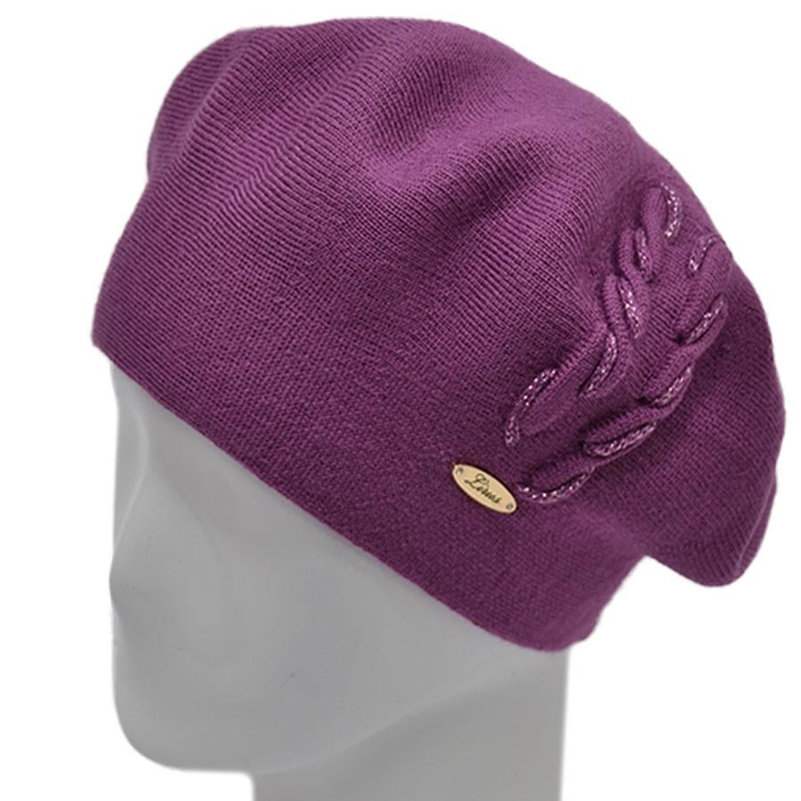 Берет женский Lirus Лонда двойной шерстяной р. 56-58 Сиреневый (68692)