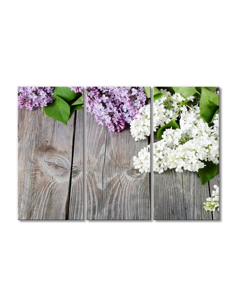 Картина модульная Сирень весенняя 3 модуля 60x90 см
