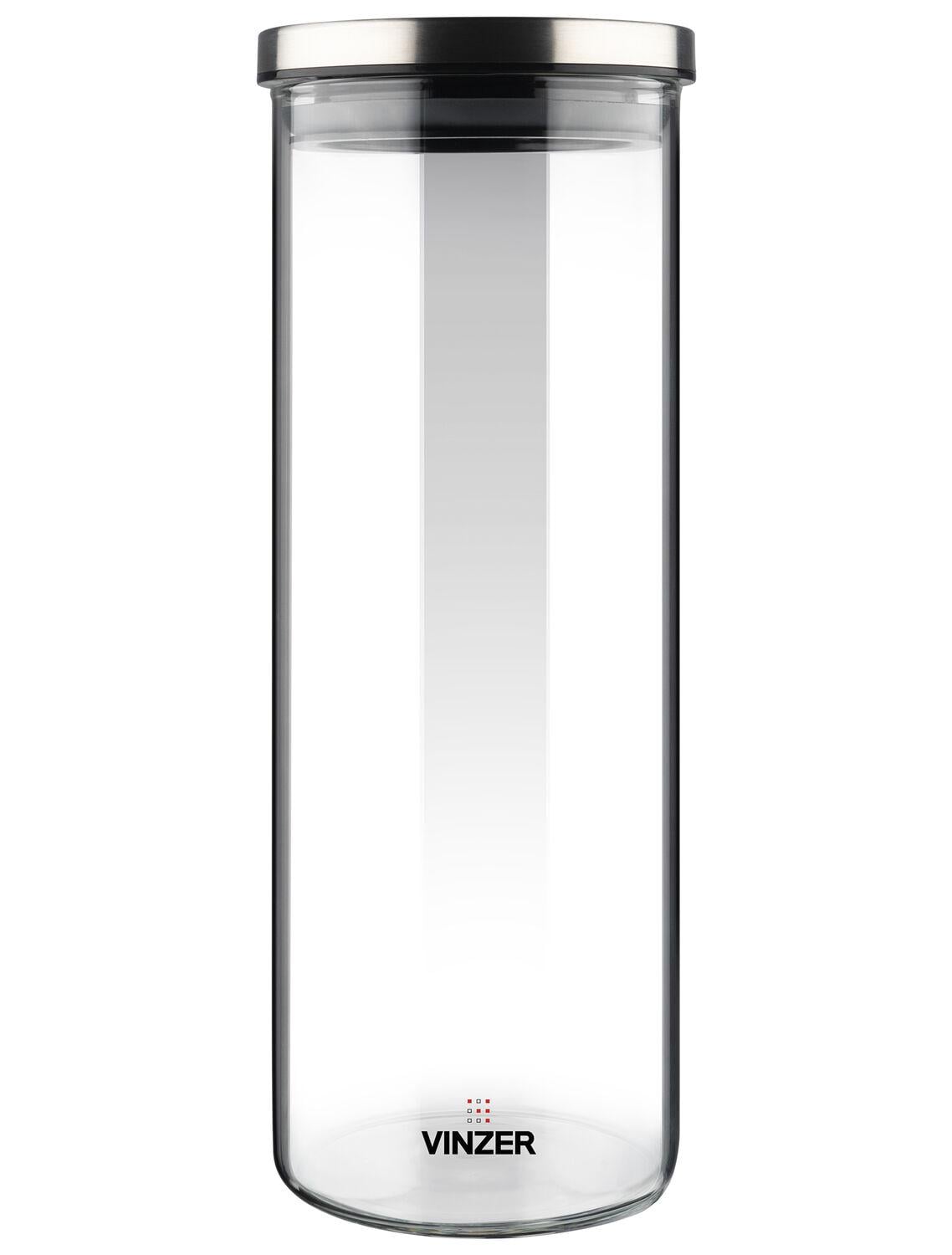 Контейнер для хранения продуктов питания стеклянный Vinzer 1,5 л 9,5x9,5x27,2 см (50742)