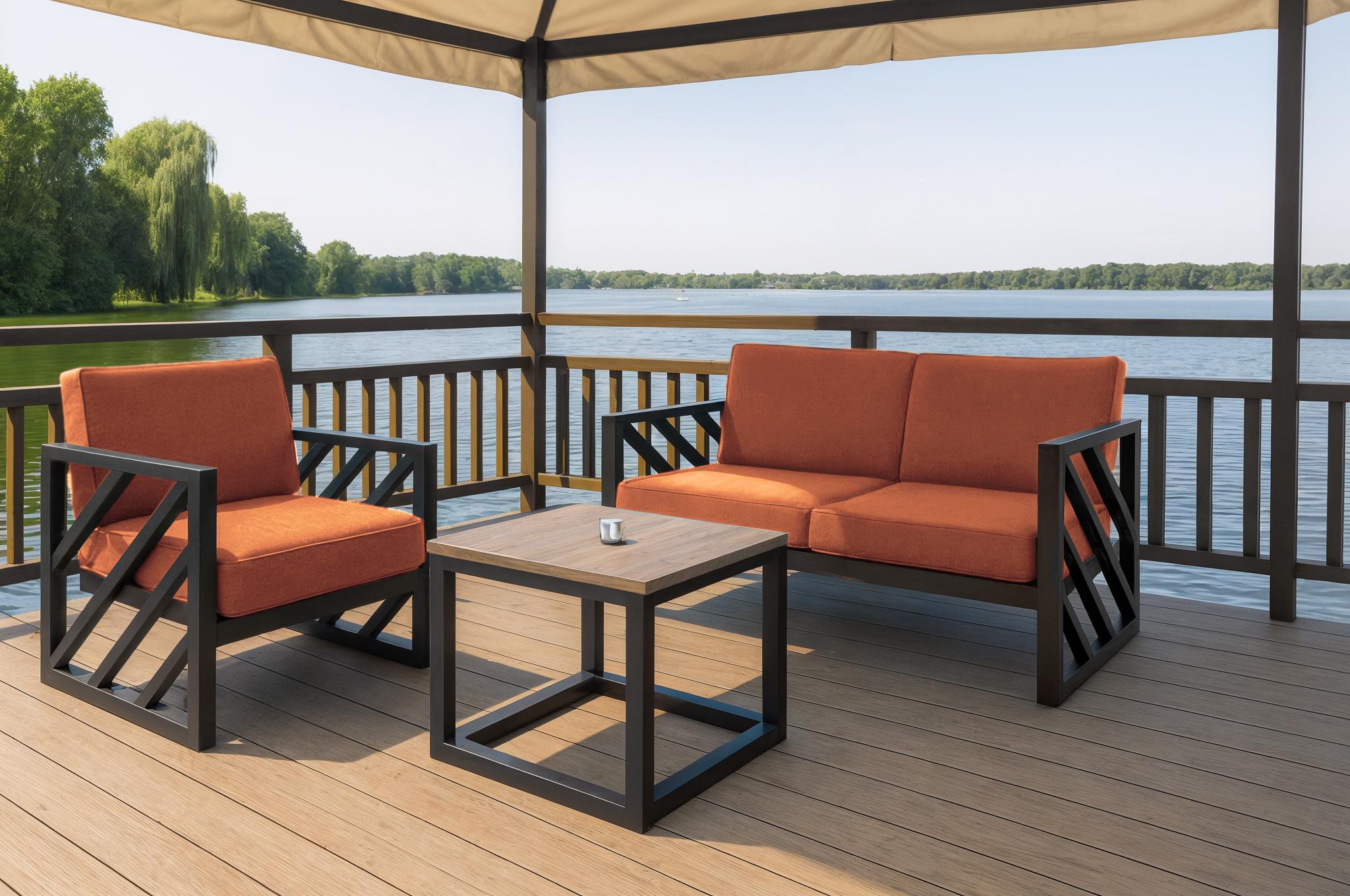 Диван металлический Tobi Sho Гранд/DV4 с подушками 750х1300х700 мм велюр Рыжий/22 (DV401233) - фото 4