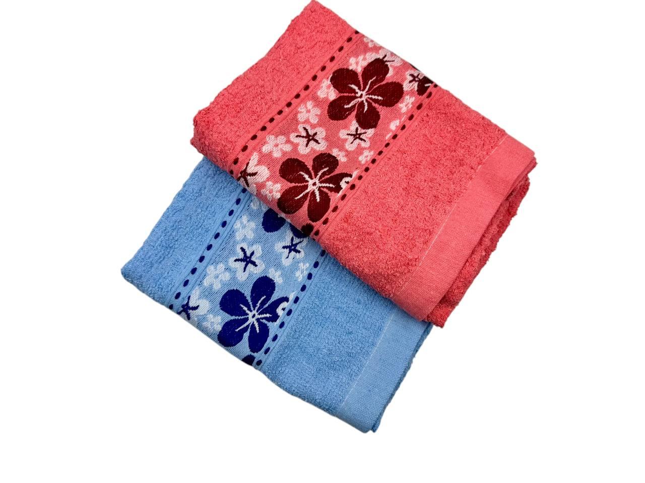 Рушник махровий Квіти 50х100 см 2 шт. (00833/50x100/d2/WP) - фото 1