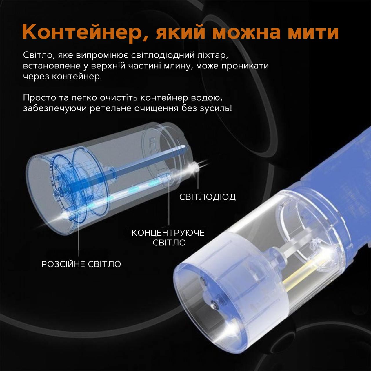 Электромльница для специй с подсветкой на батарейках (782379B) - фото 7