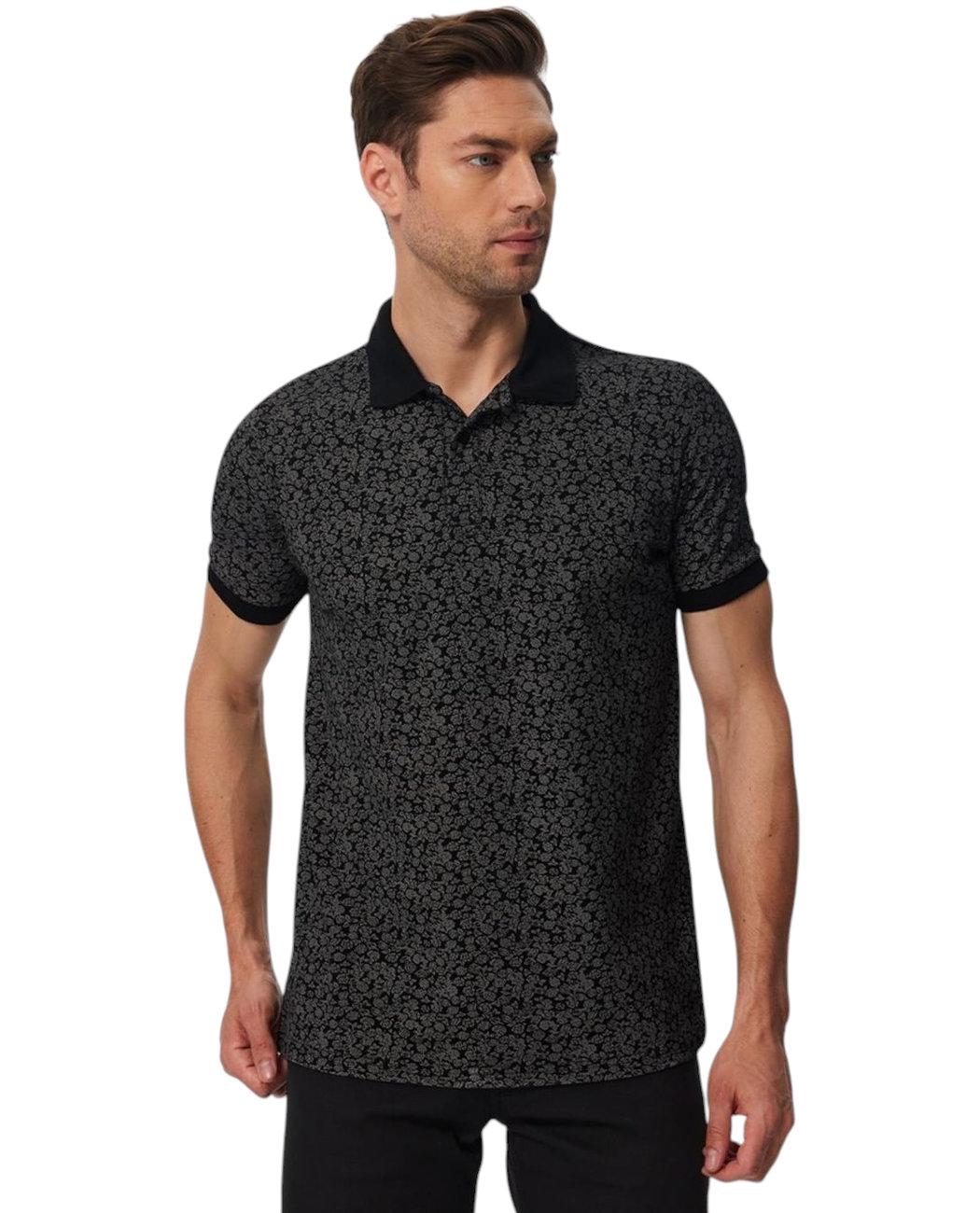 Футболка-поло чоловіча Lee Cooper Jaquard 232LCM242062BLACK M Чорний (8682272400102)