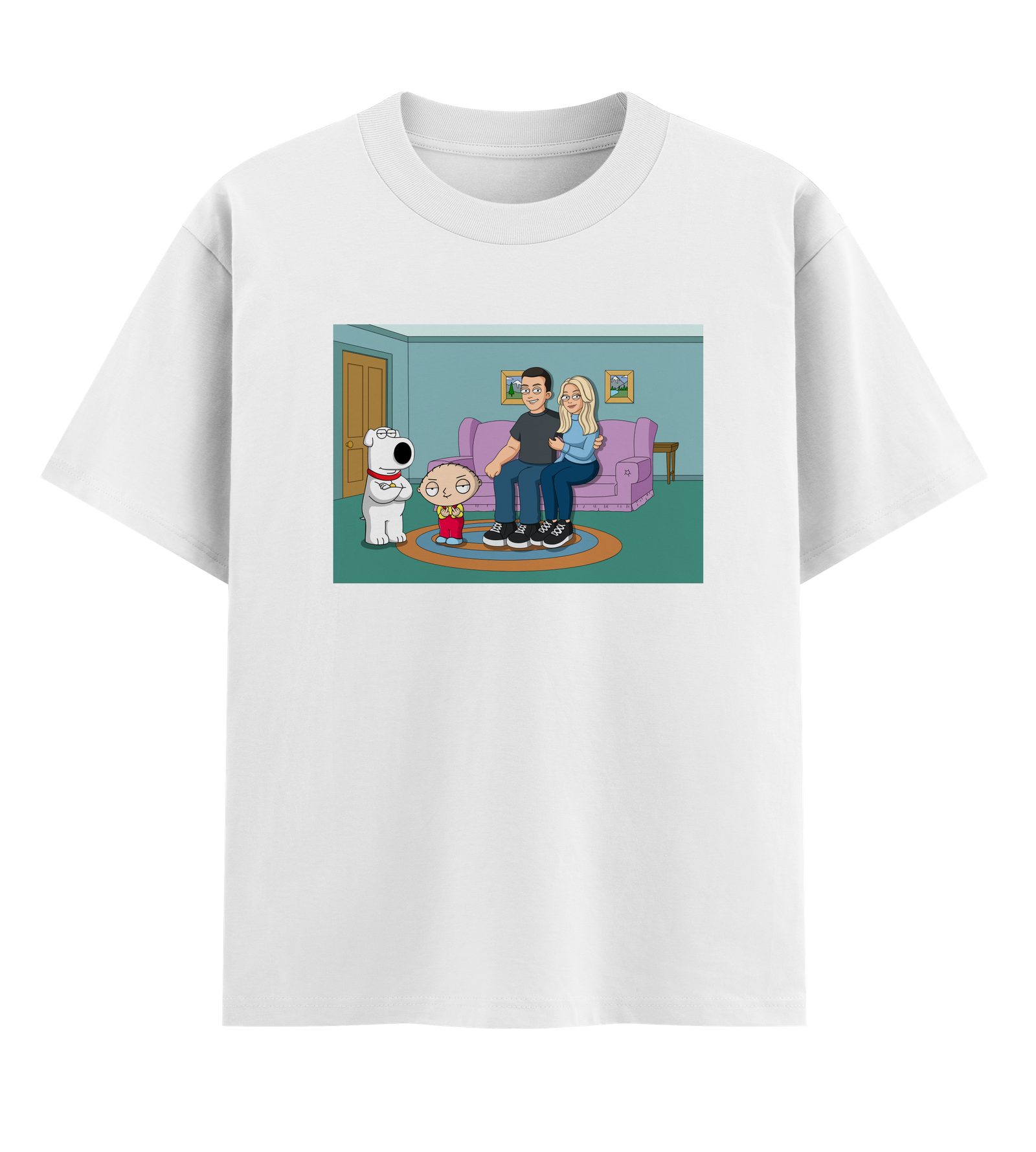 Футболка оверсайз Ponty Shop Грифіни ХЛ Білий