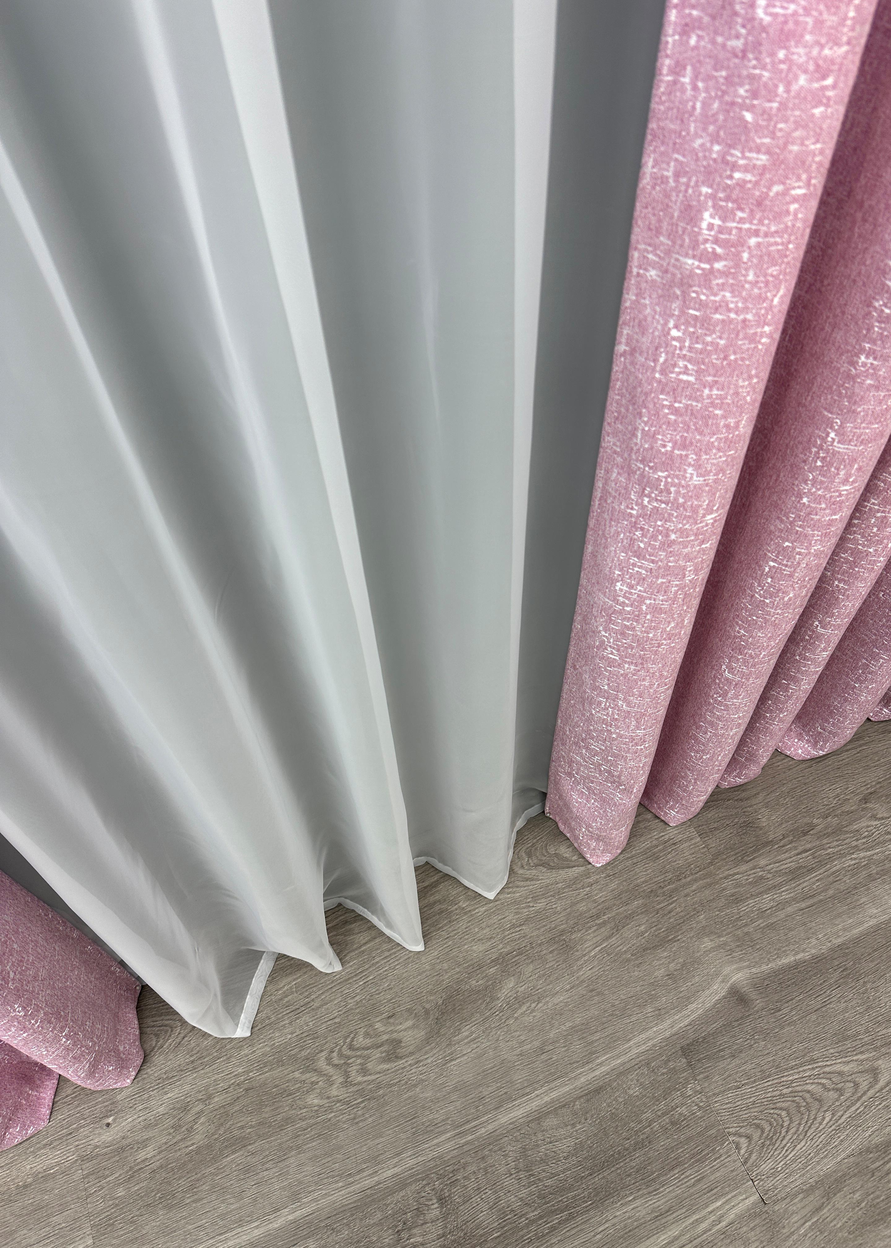 Комплект готовых штор VR-Textil Лен №1748ш 150х270 см 2 шт. Розовый (33-0646) - фото 10 Комплект готовых штор VR-Textil Лен №1748ш 150х270 см 2 шт. Розовый (33-0646) - фото 10