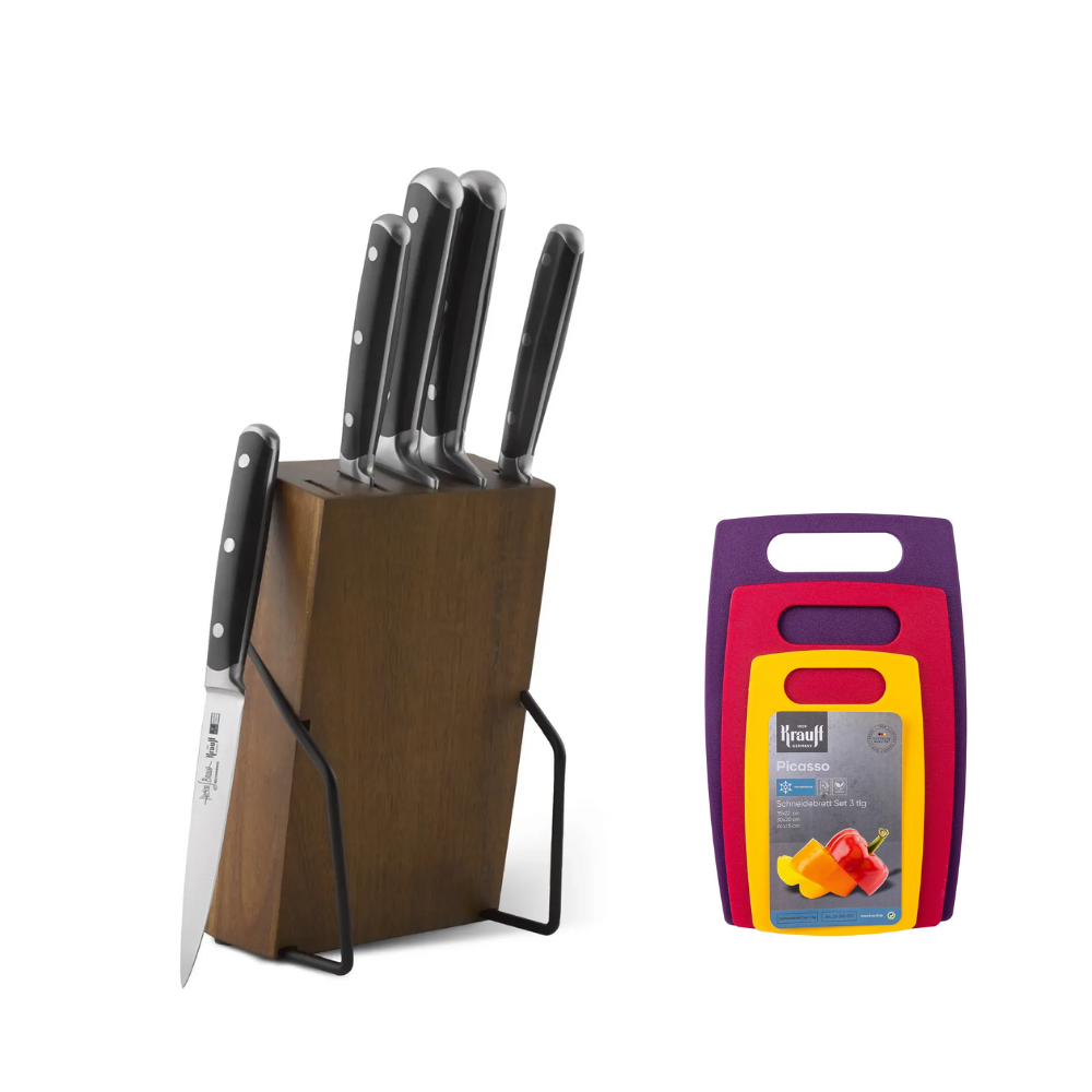 Набор ножей на подставке Krauff Prime Chef с кухонными досками 3 шт. (55-333-635)
