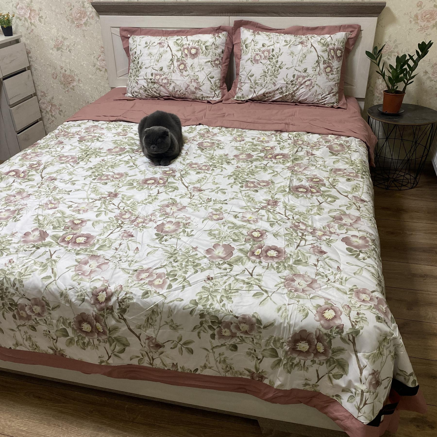 Комплект постельного белья Лаура Цветы евро Оранжевый (12920730)