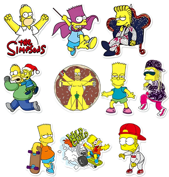 Набор наклеек Simpsons для гаджета/телефона 10 шт. (10080)