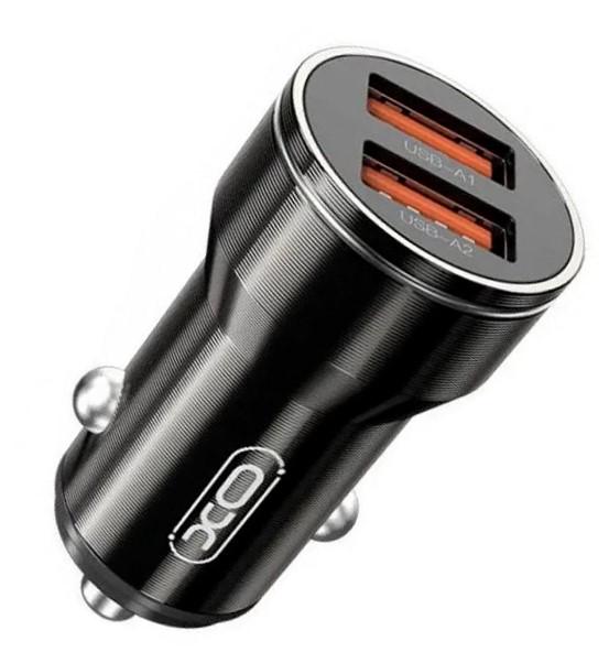 Зарядний пристрій автомобільний із двома USB портами XO CC48 2USB/2.4A Чорний (1830482331)