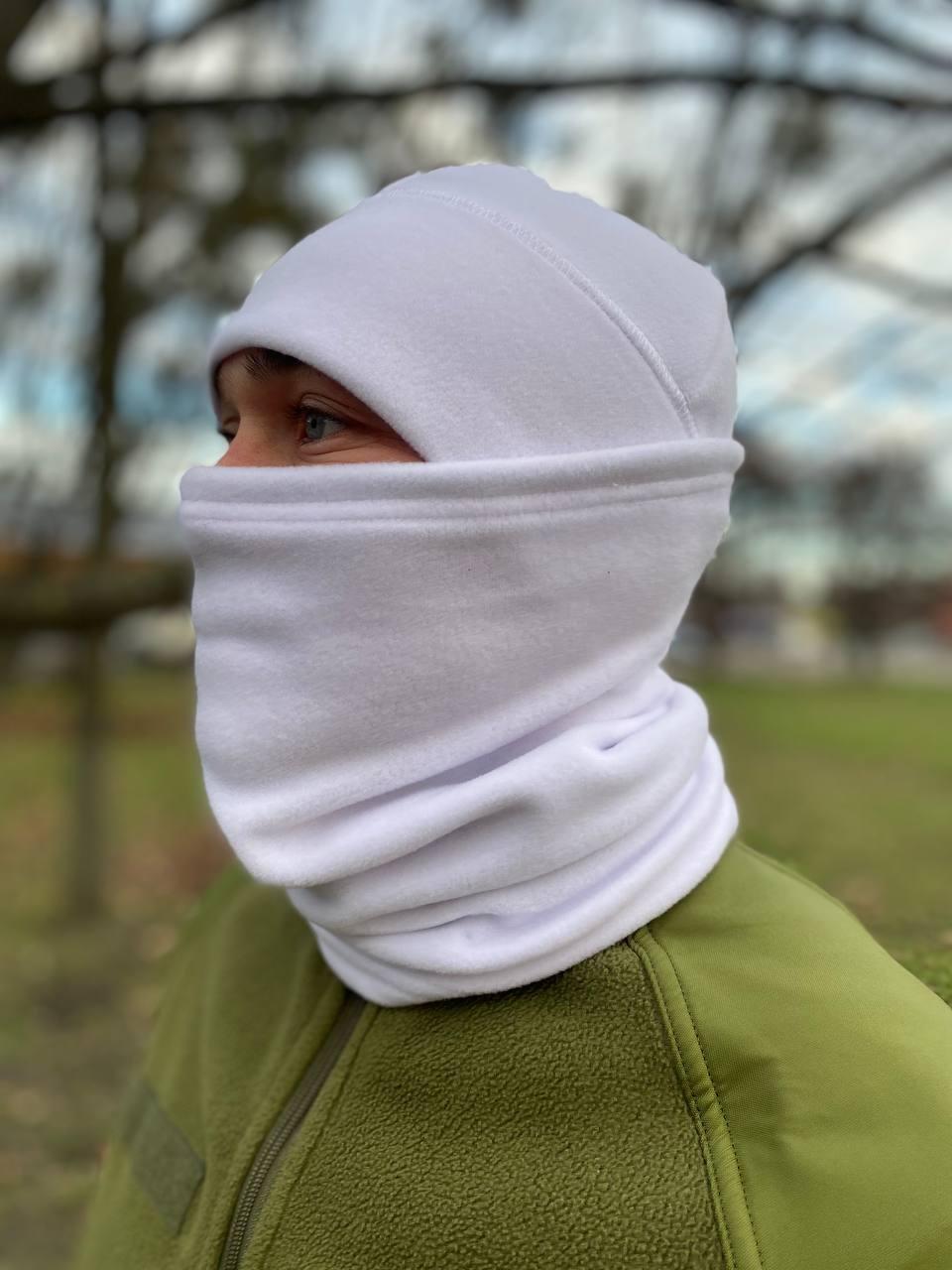 Шапка флісова Білий - фото 3