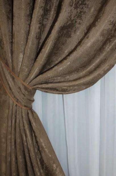 Комплект штор на люверсах Sultan YL жакард 1,5х2,5 м 2 шт. Коричневий (1203ш 37-0060) - фото 6