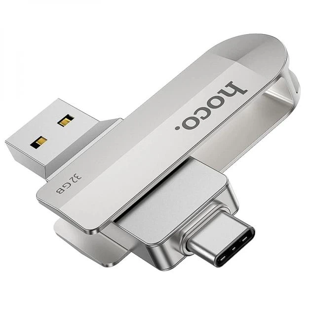 Флеш-память Hoco UD10 Type-C 32 Гб с поддержкой OTG 2в1 Silver