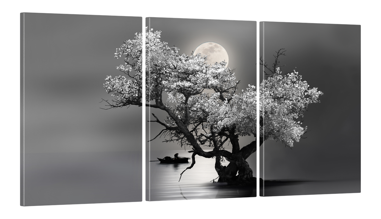 Картина модульная на холсте DK Черно-белая ночь 100x180 см (MK30064 X)