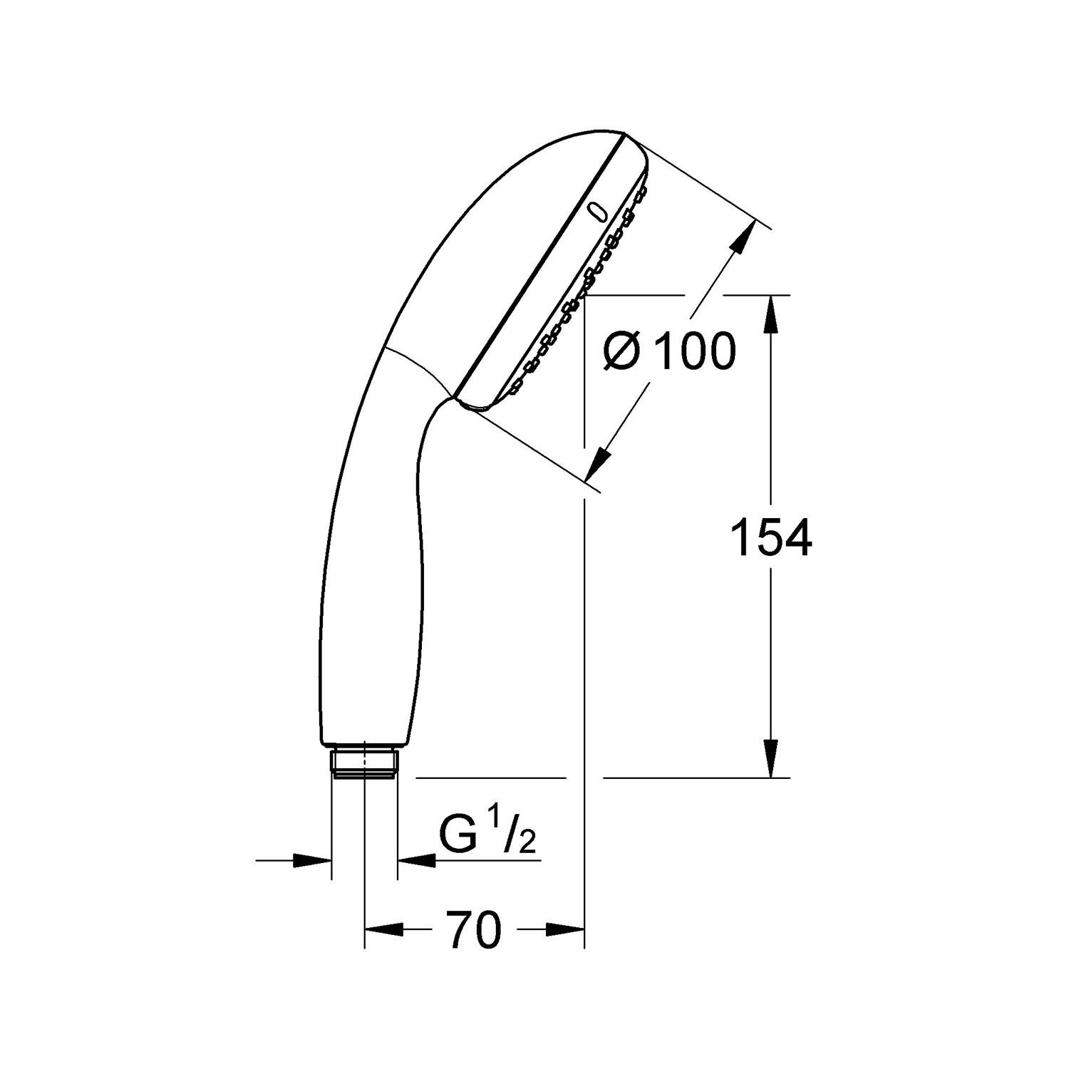 Душевая лейка Grohe Tempesta 26161001 CV030533 многорежимная 100 мм Хром (159102) - фото 2