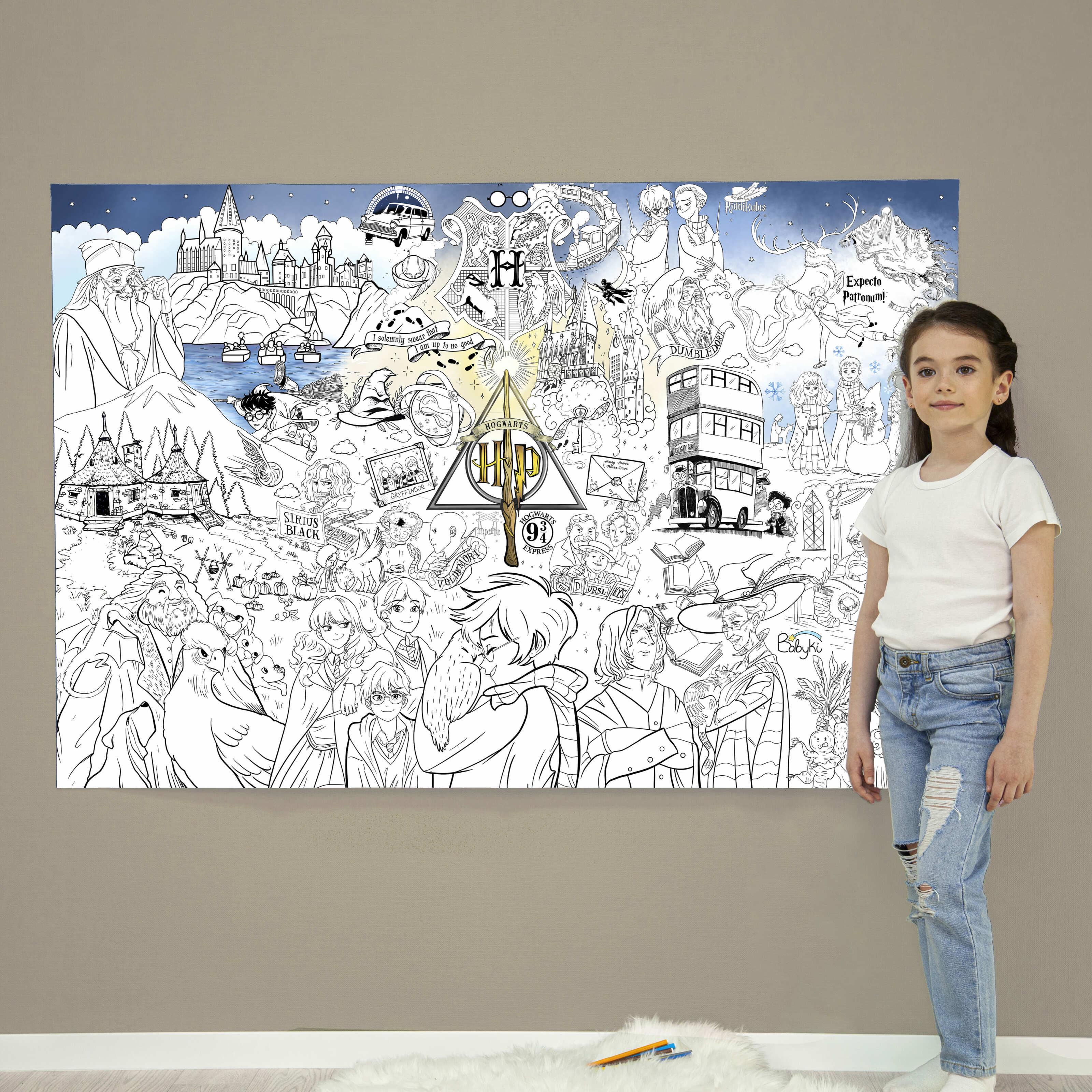 Розмальовка дитяча Гаррі Поттер 150х100 см (РК018)