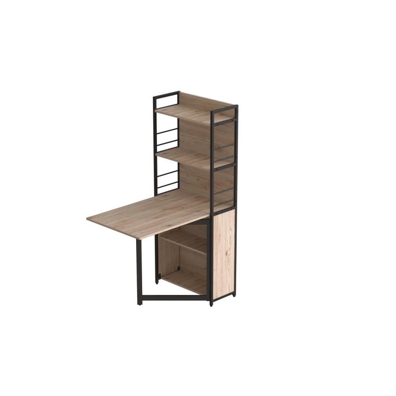 Стол книга с этажеркой Ferrum-decor Praktik 2 металл/ДСП Чорний/Дуб Сан-Марино (FRD-104626)
