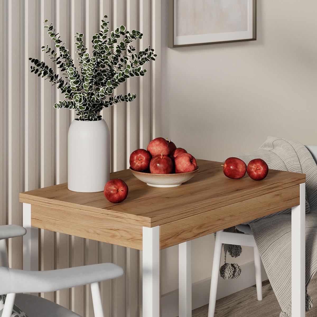 Обеденный стол-трансформер Lunch 900x765x600 мм Дуб крафт золотой/Белый (GATB19120000010) - фото 5 Обеденный стол-трансформер Lunch 900x765x600 мм Дуб крафт золотой/Белый (GATB19120000010) - фото 5