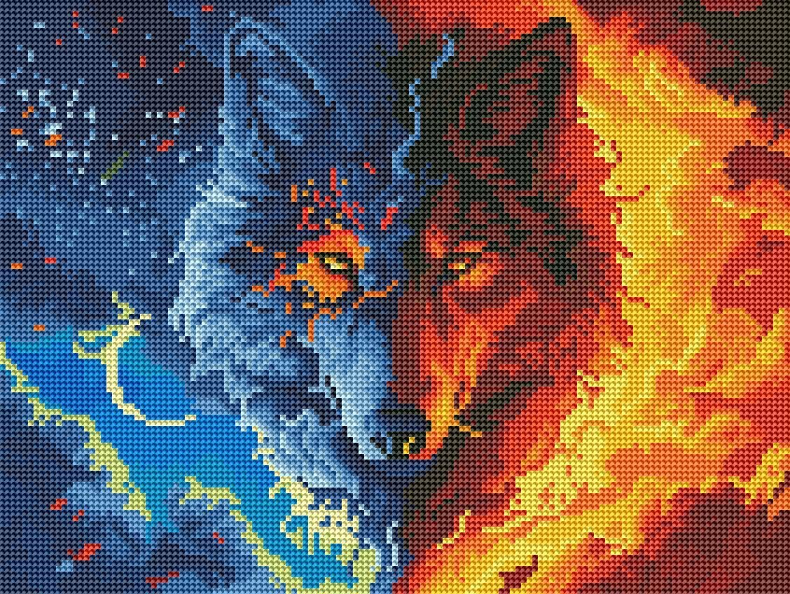 Алмазная мозаика Brushme Волк 30x40 см (RDBS7026)