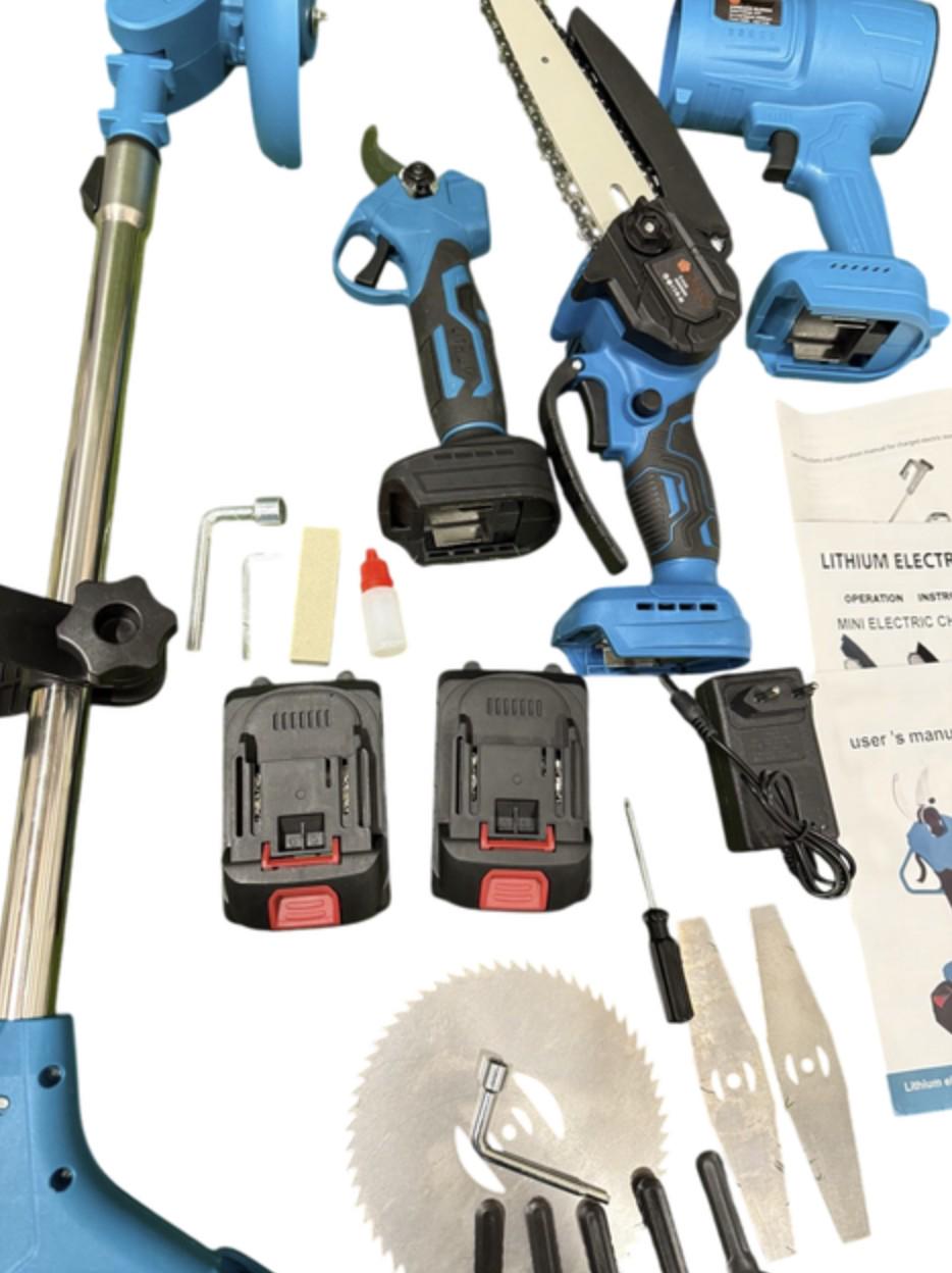 Садовий набір акумуляторний KRAFFTEC секатор/міні-пила/тример/повітродувка 48V 4в1 (30766602) - фото 2